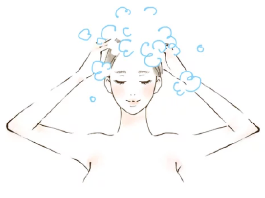 シャンプー中イラスト