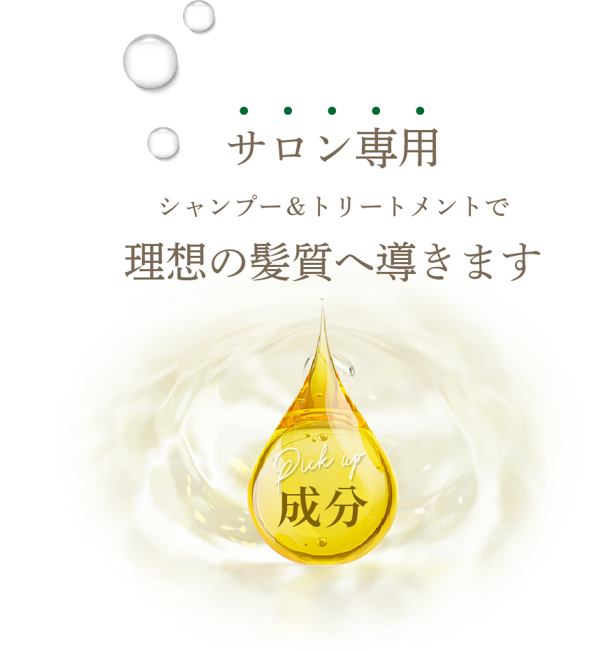 サロン専用シャンプー＆トリートメントで理想の髪質へ導きます